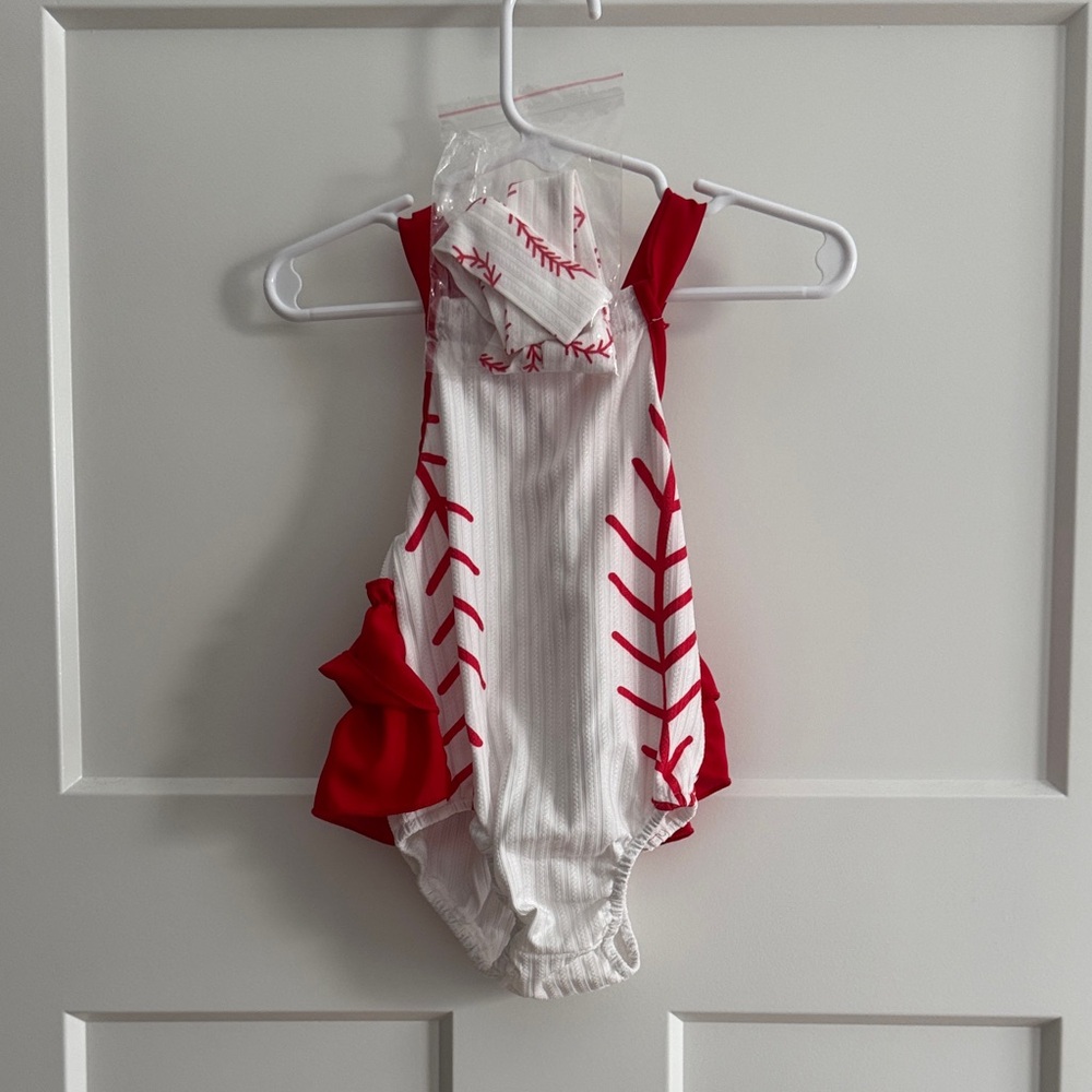 Charming Red and White Kids Bodysuit